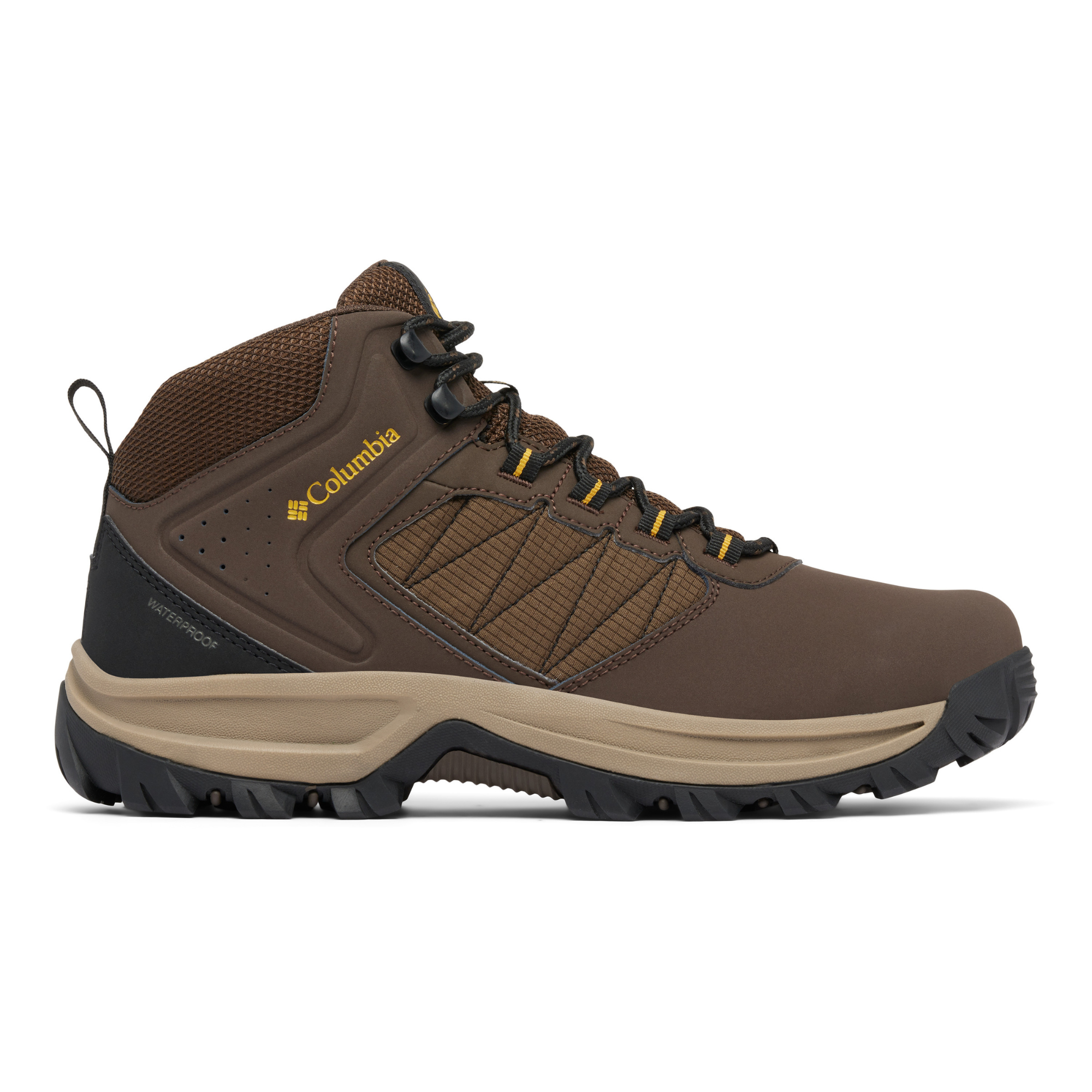 Columbia Men's Transverse Hike Waterproof Trail Boots (Cordovan/Golden Yellow)