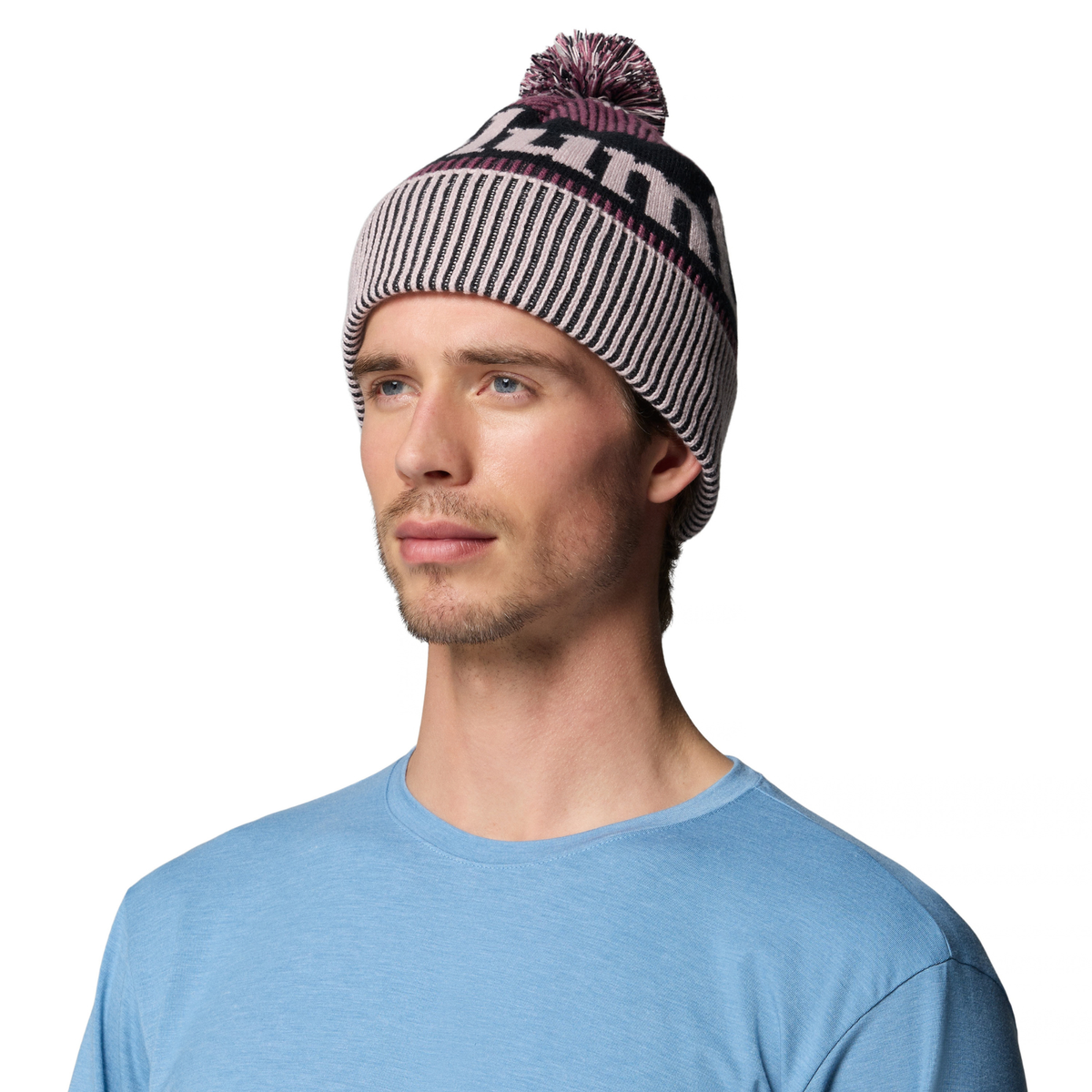 Columbia Unisex Polar Powder III Omni-Heat Beanie Hat (Mineral Pink/Antique Mauve/Black)