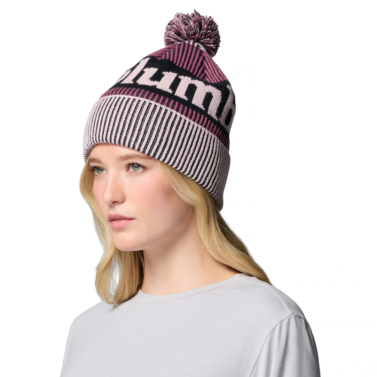 Columbia Unisex Polar Powder III Omni-Heat Beanie Hat (Mineral Pink/Antique Mauve/Black)