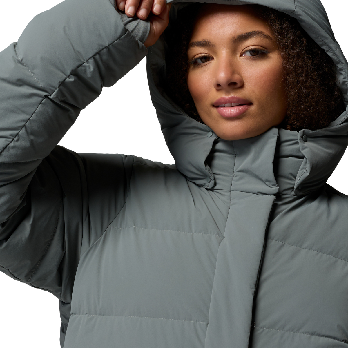 Columbia Women's Amaze Puff Hooded Down Insulated Jacket (Sedona Sage)