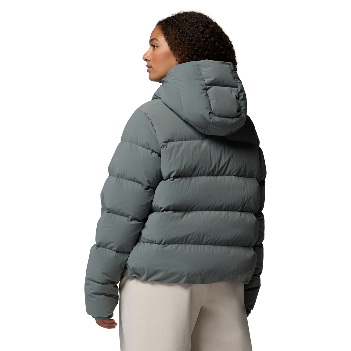Columbia Women's Amaze Puff Hooded Down Insulated Jacket (Sedona Sage)