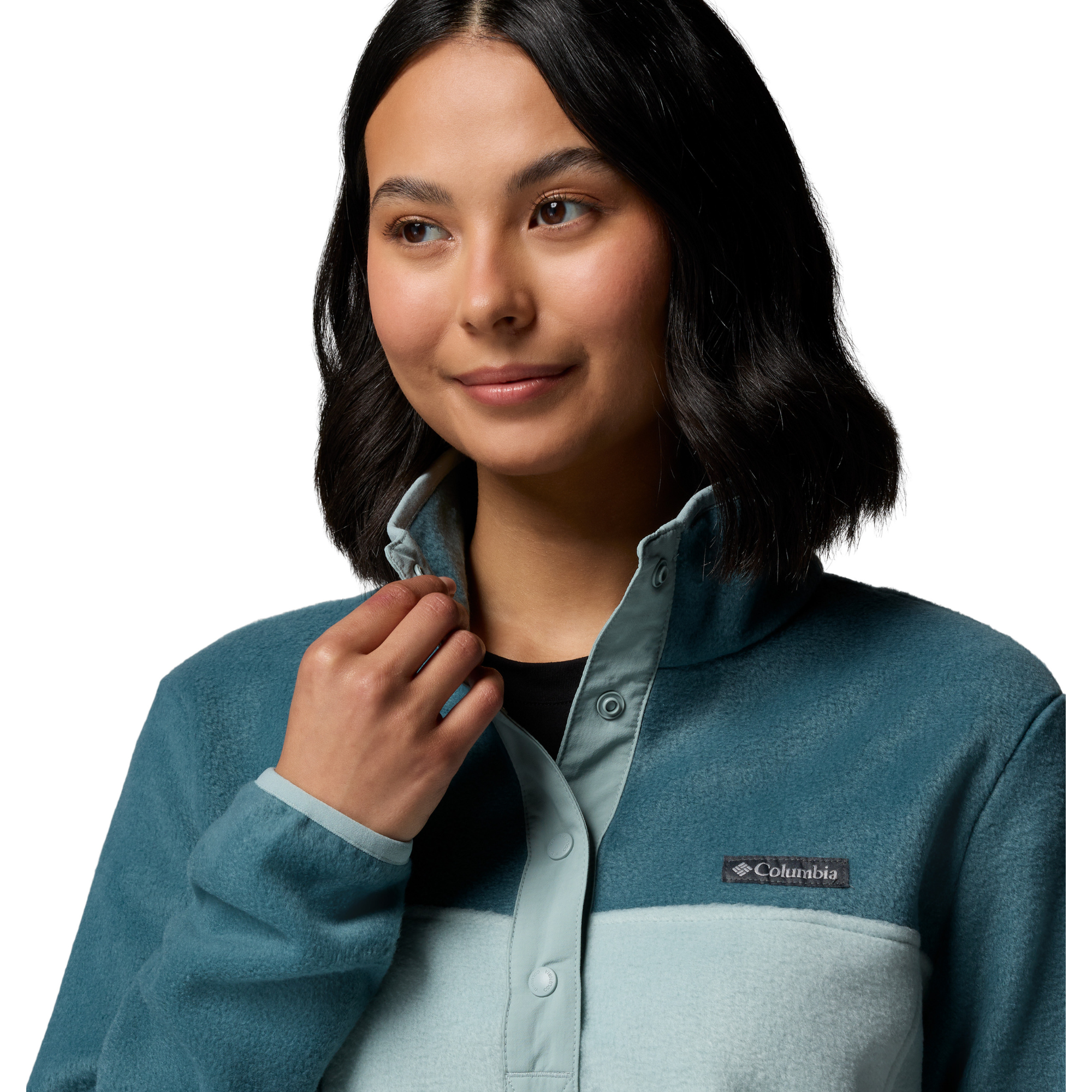 Columbia Women's Benton Springs Half Snap Fleece Top (Crushed Blue/Everblue)