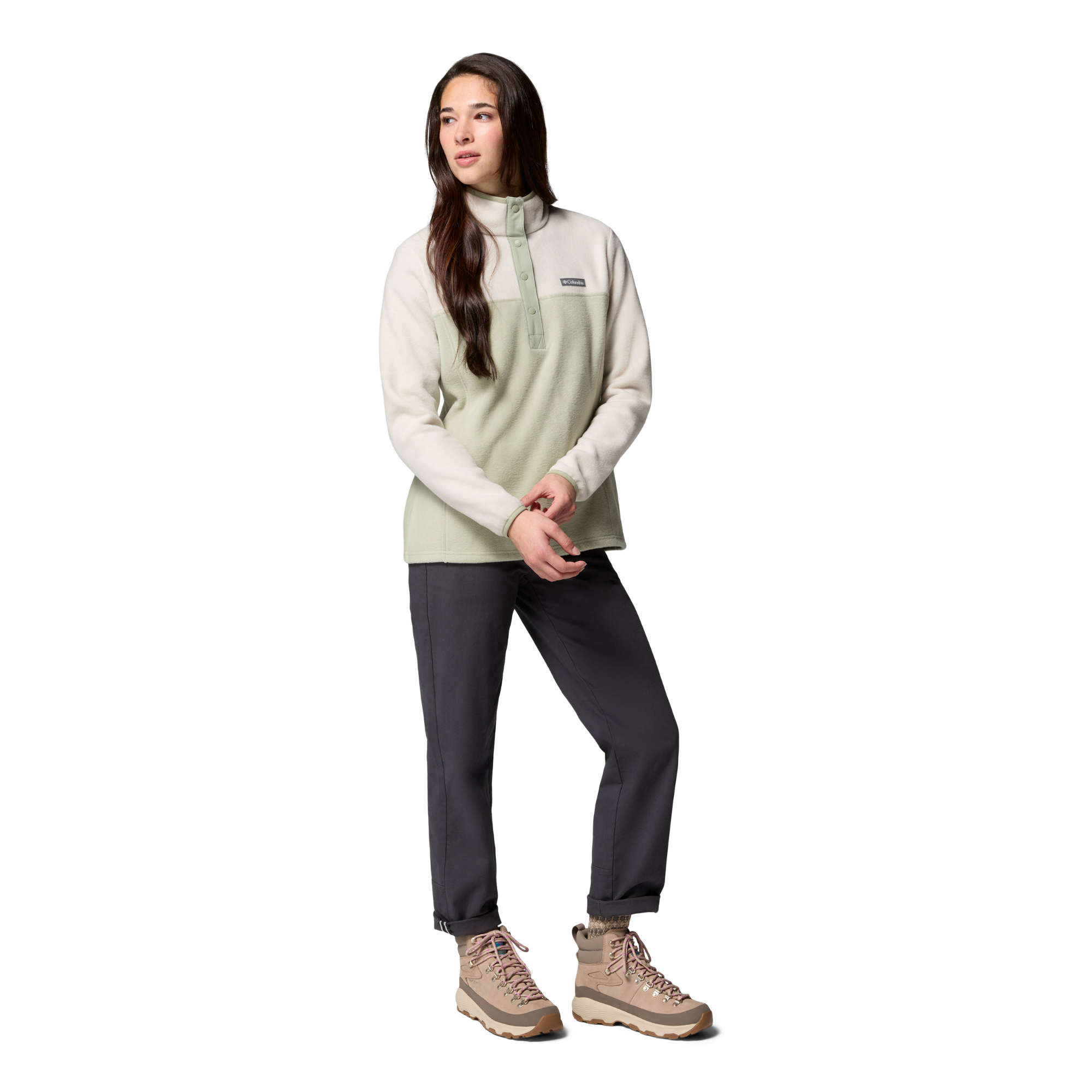 Columbia Women's Benton Springs Half Snap Fleece Top (Safari/Dark Stone)