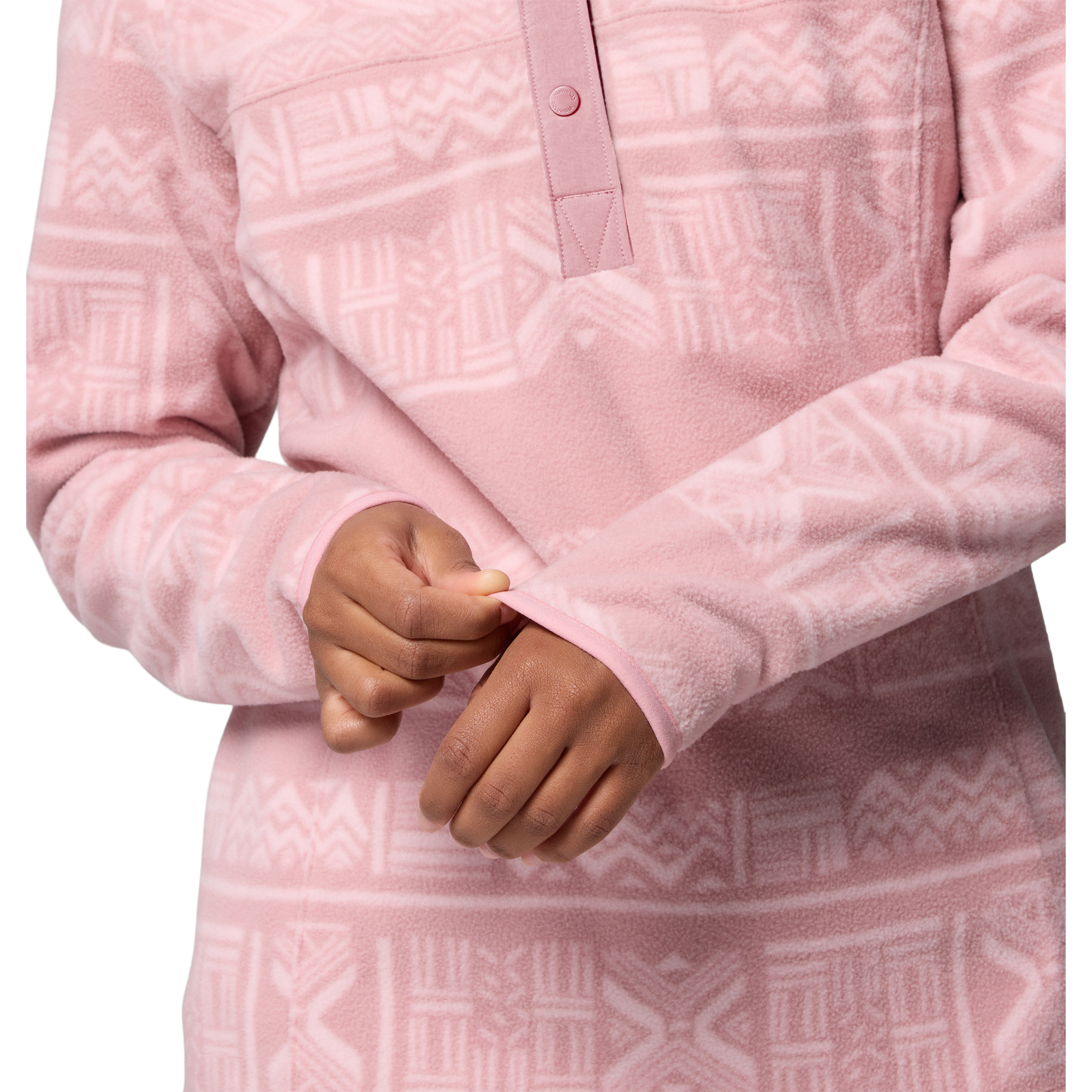 Columbia Women's Benton Springs Printed Half Snap Fleece (Eraser Pink Deschutes Days)
