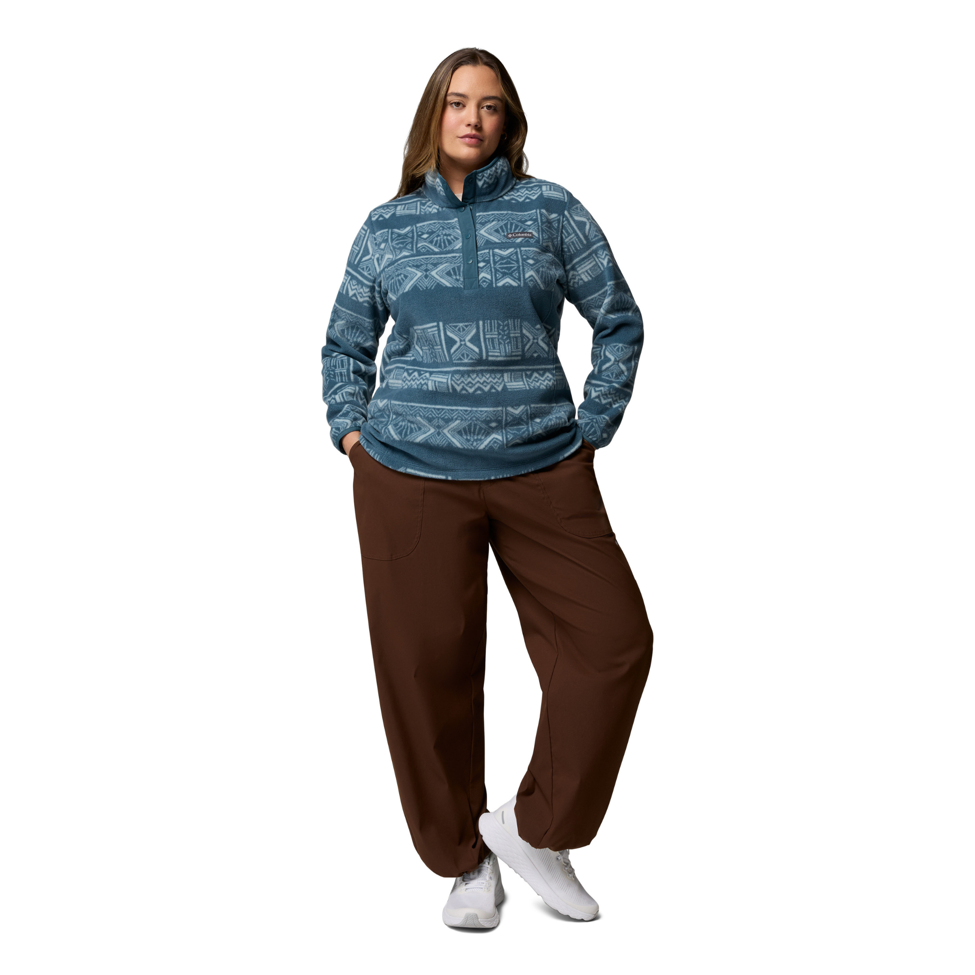 Columbia Women's Benton Springs Printed Half Snap Fleece (Everblue Deschutes Days)