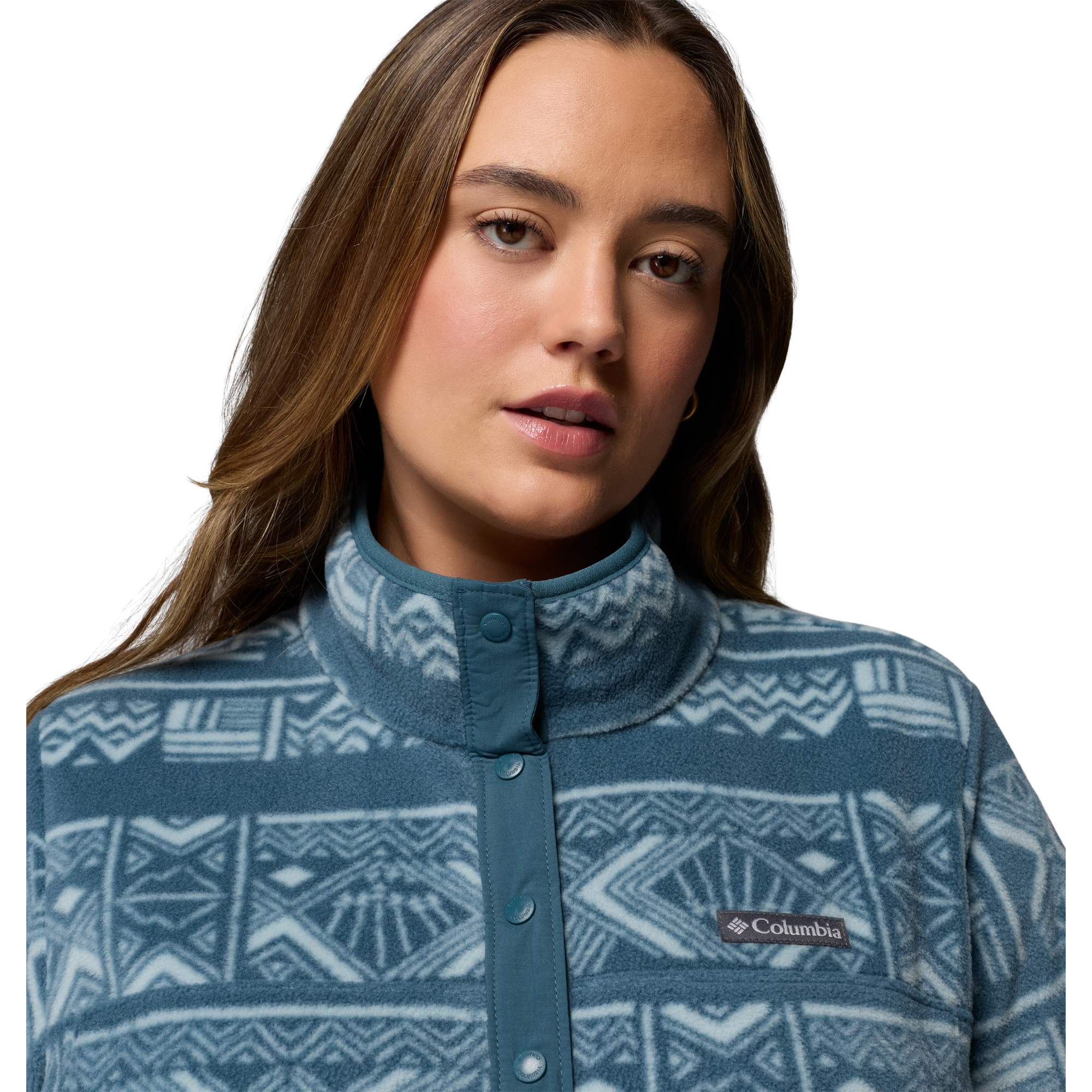 Columbia Women's Benton Springs Printed Half Snap Fleece (Everblue Deschutes Days)