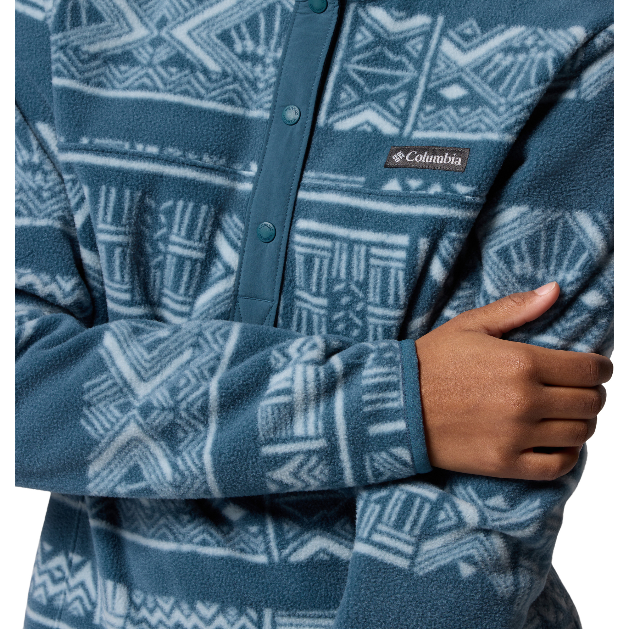 Columbia Women's Benton Springs Printed Half Snap Fleece (Everblue Deschutes Days)