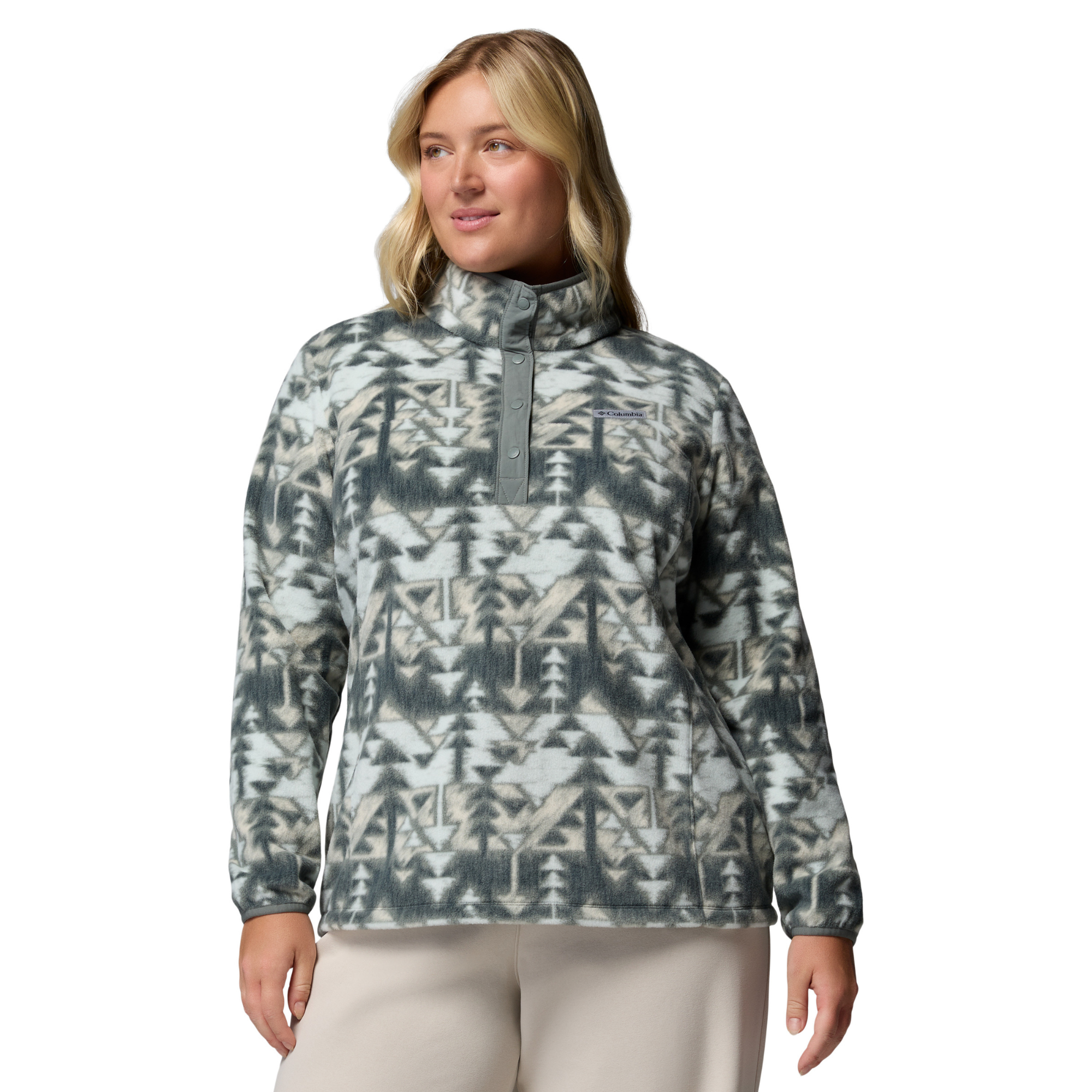 Columbia Women's Benton Springs Printed Half Snap Fleece Top Sedona Sage Sketchup 342 2085611