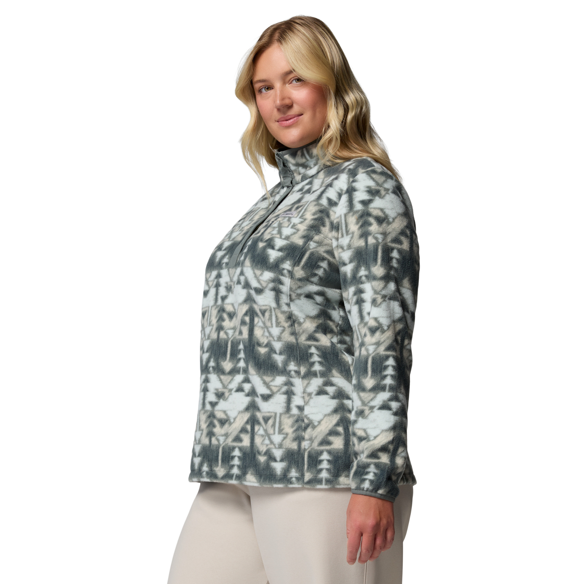 Columbia Women's Benton Springs Printed Half Snap Fleece Top Sedona Sage Sketchup 342 2085611