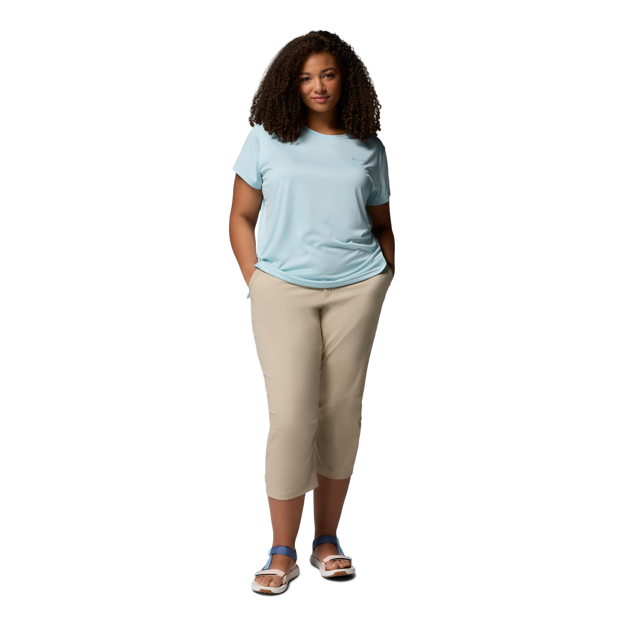 Columbia Women's BlueVista Hill Short Sleeve Technical Tee (Marine Light Heather)