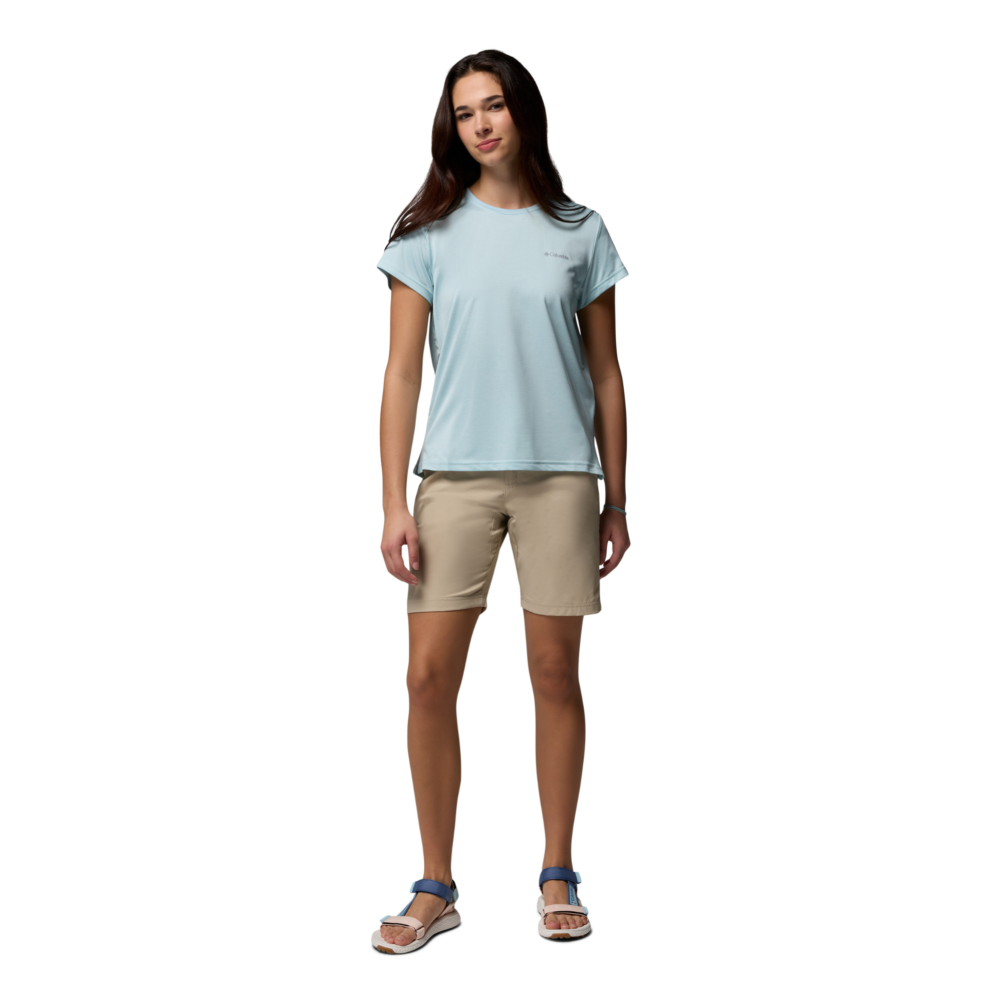 Columbia Women's BlueVista Hill Short Sleeve Technical Tee (Marine Light Heather)