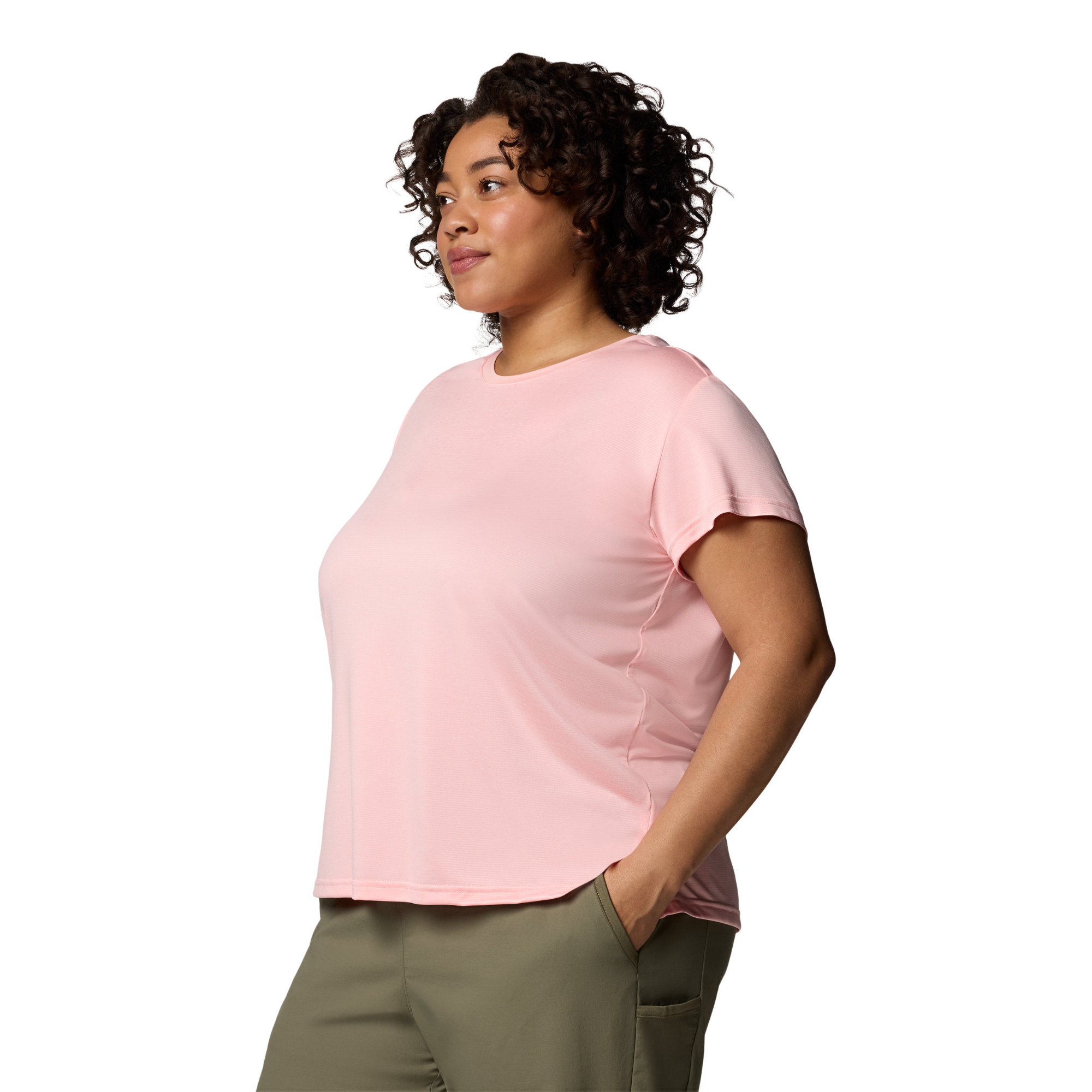 Columbia Women's BlueVista Hill Short Sleeve Technical Tee (Pink Sand Heather)