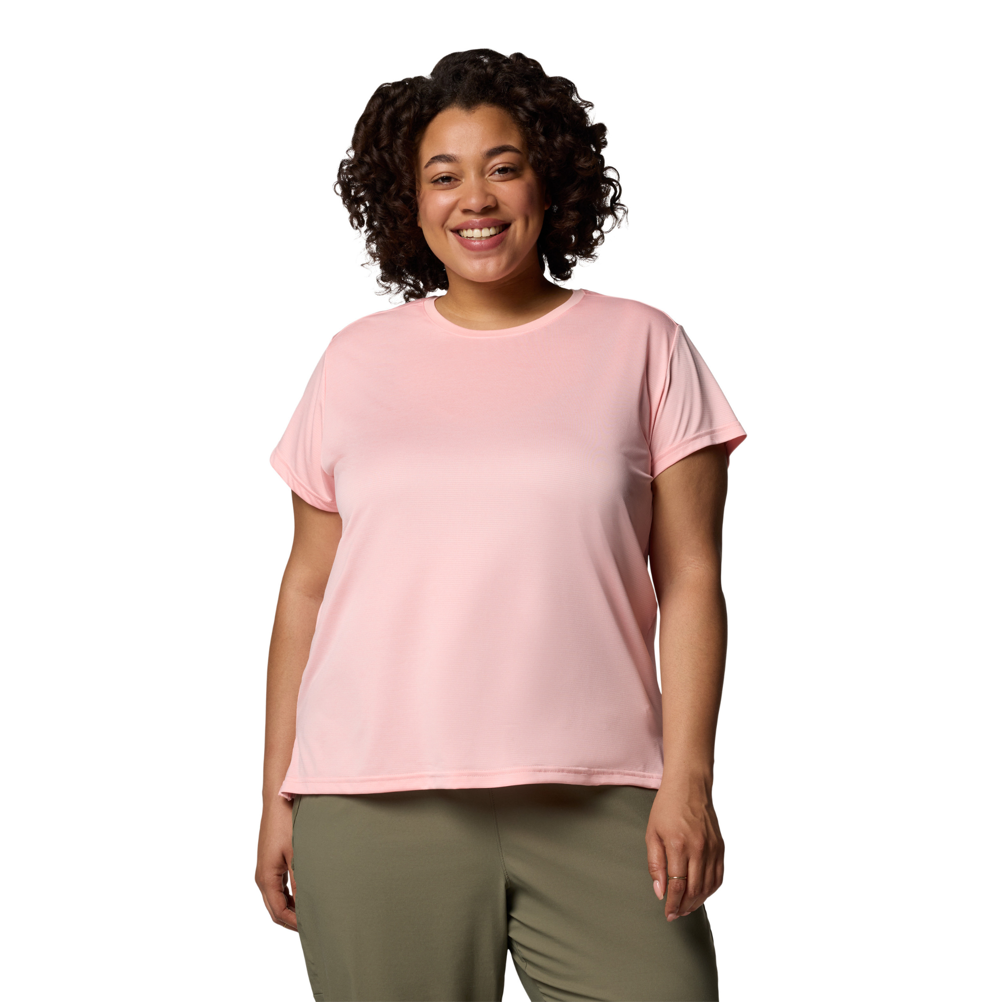 Columbia Women's BlueVista Hill Short Sleeve Technical Tee (Pink Sand Heather)