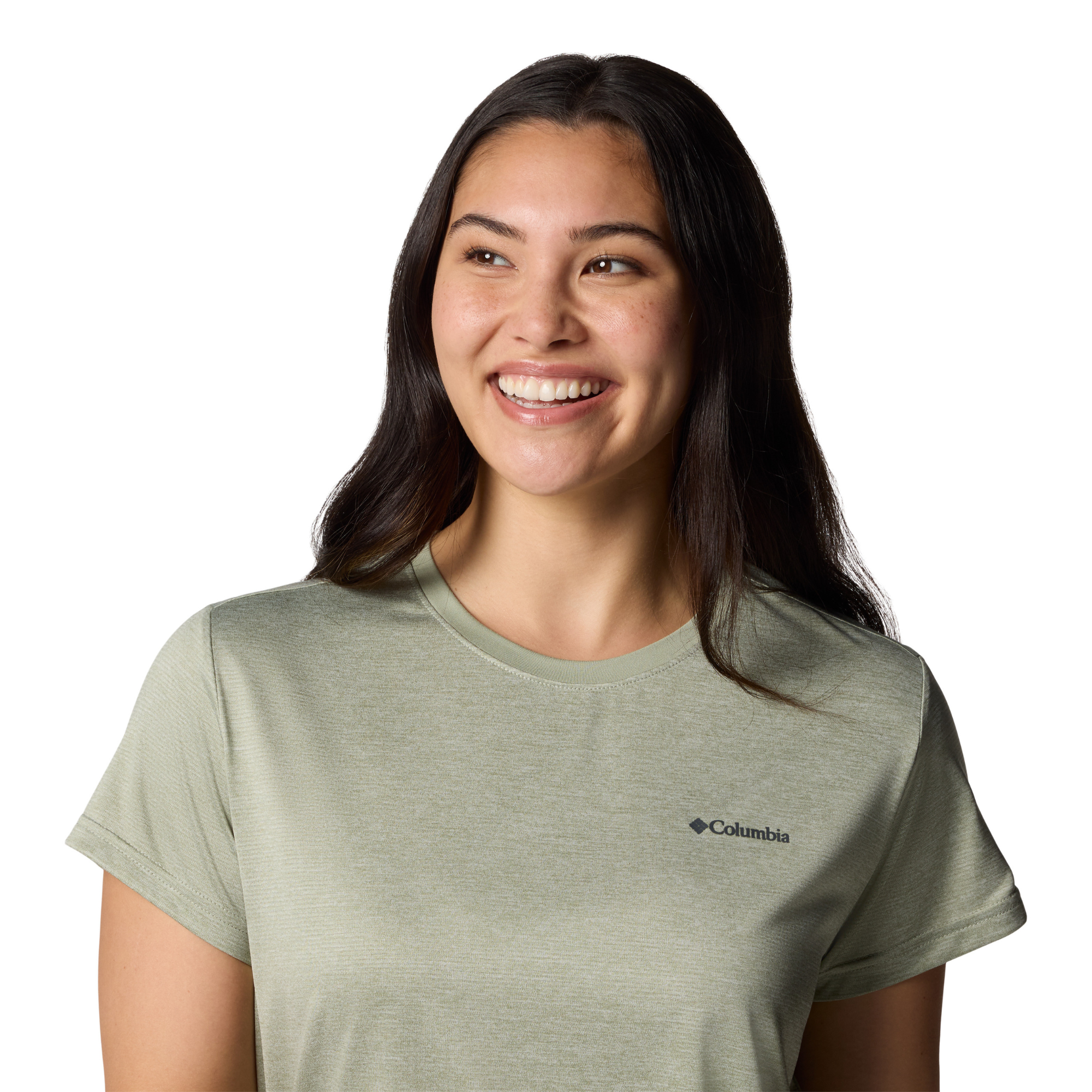 Columbia Women's BlueVista Hill Short Sleeve Technical Tee (Safari Heather)