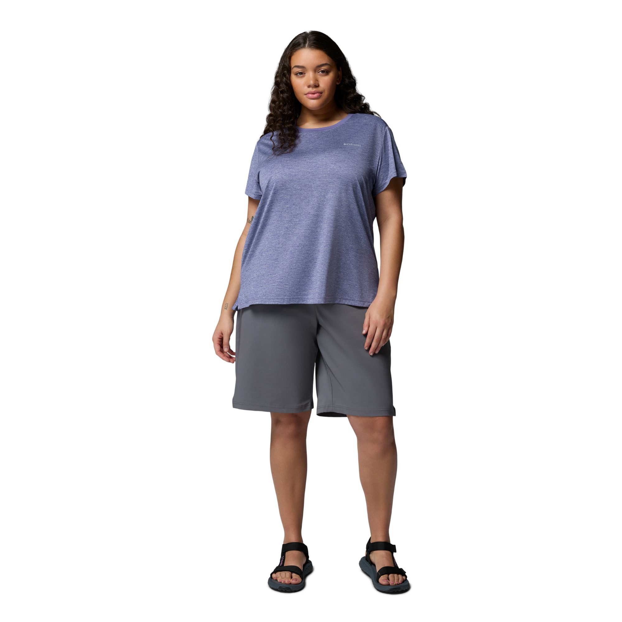 Columbia Women's BlueVista Hill Short Sleeve Technical Tee (Stormwatch Heather)