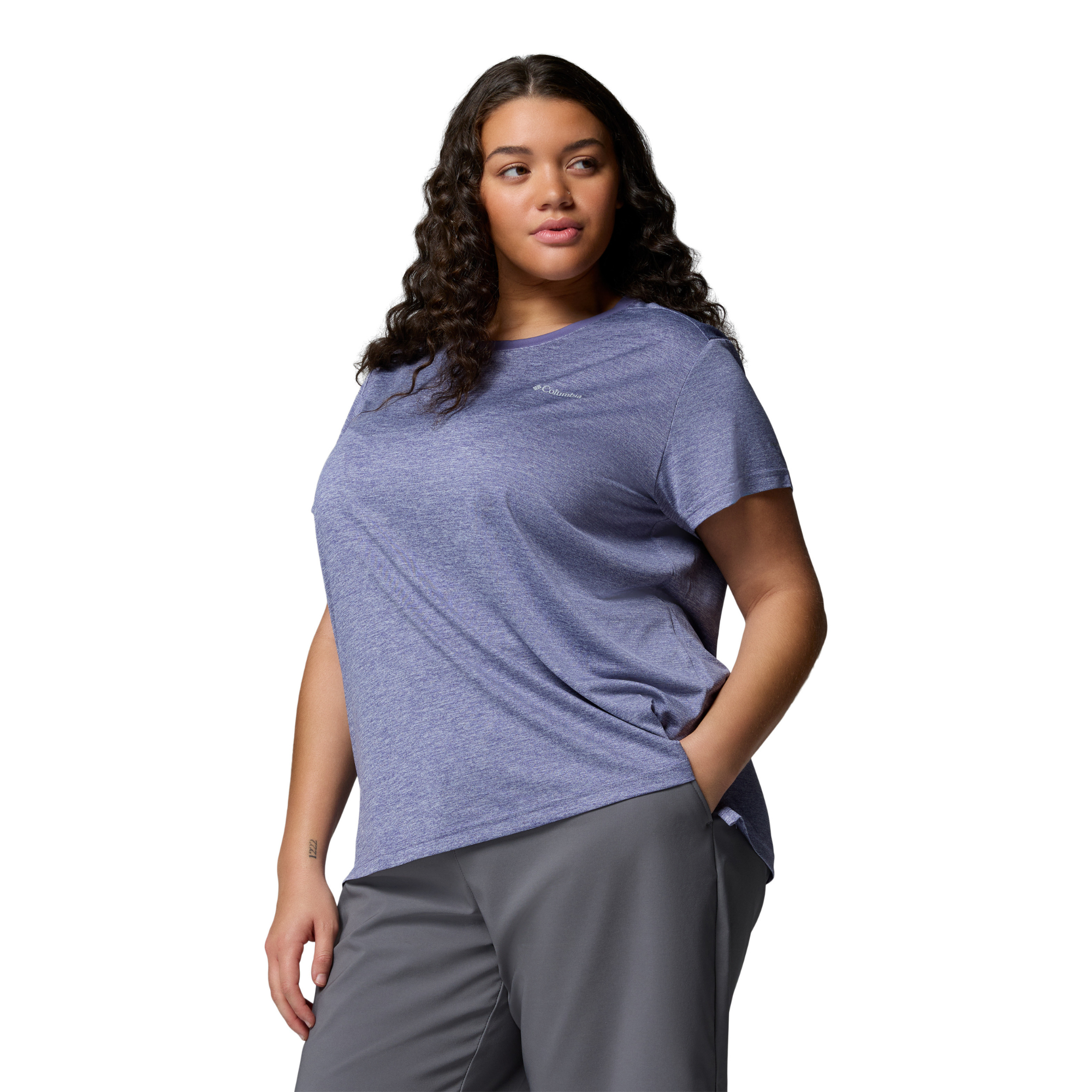 Columbia Women's BlueVista Hill Short Sleeve Technical Tee (Stormwatch Heather)