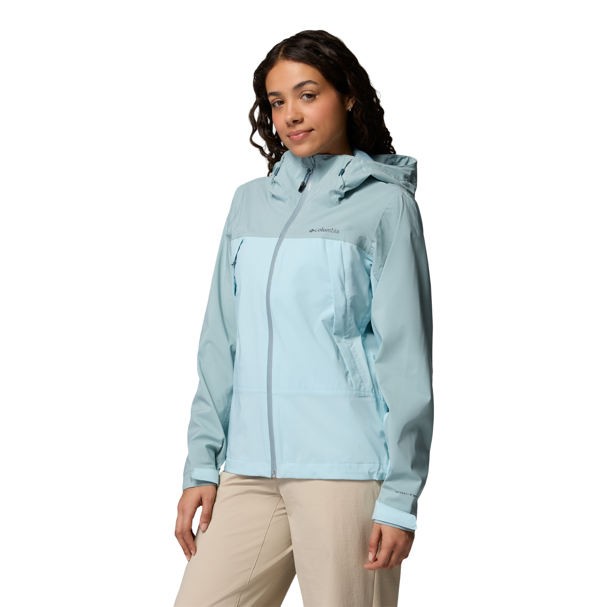 Columbia Women's Boulder Falls Waterproof Jacket (Marine Light/Crushed Blue)