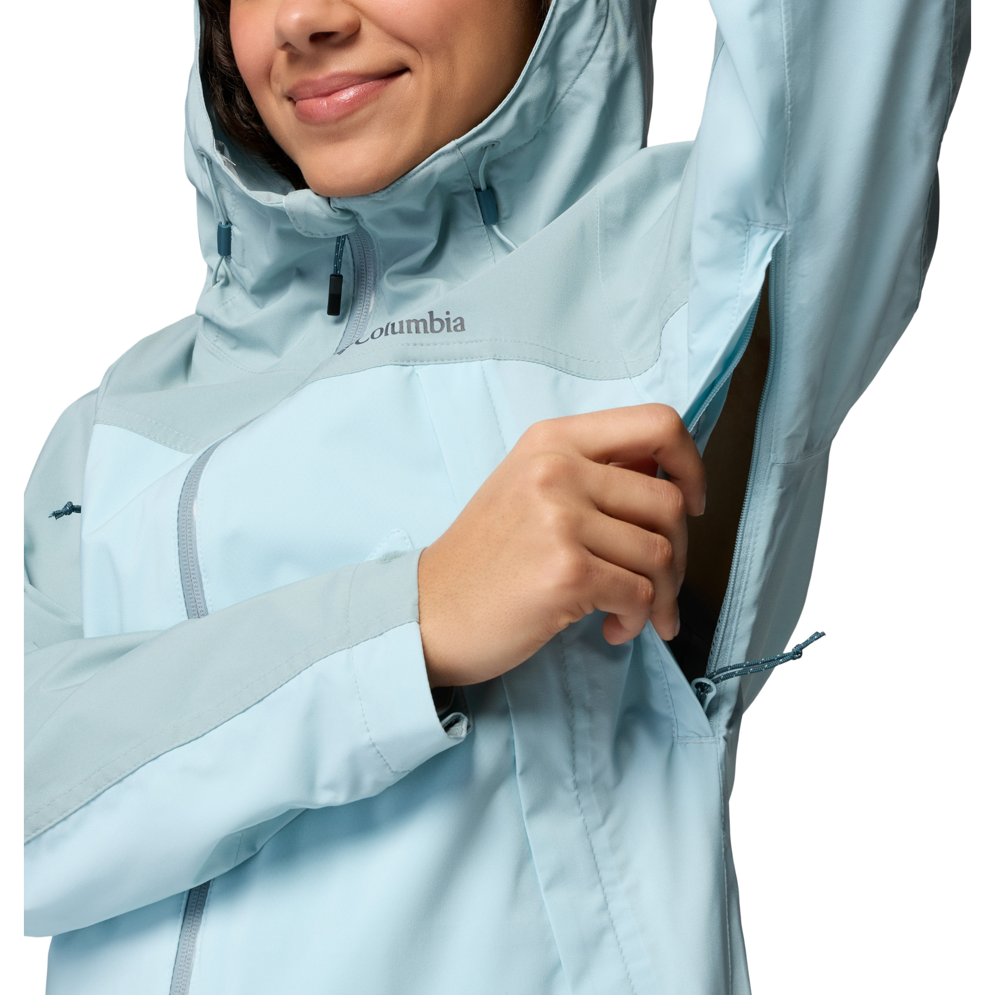 Columbia Women's Boulder Falls Waterproof Jacket (Marine Light/Crushed Blue)
