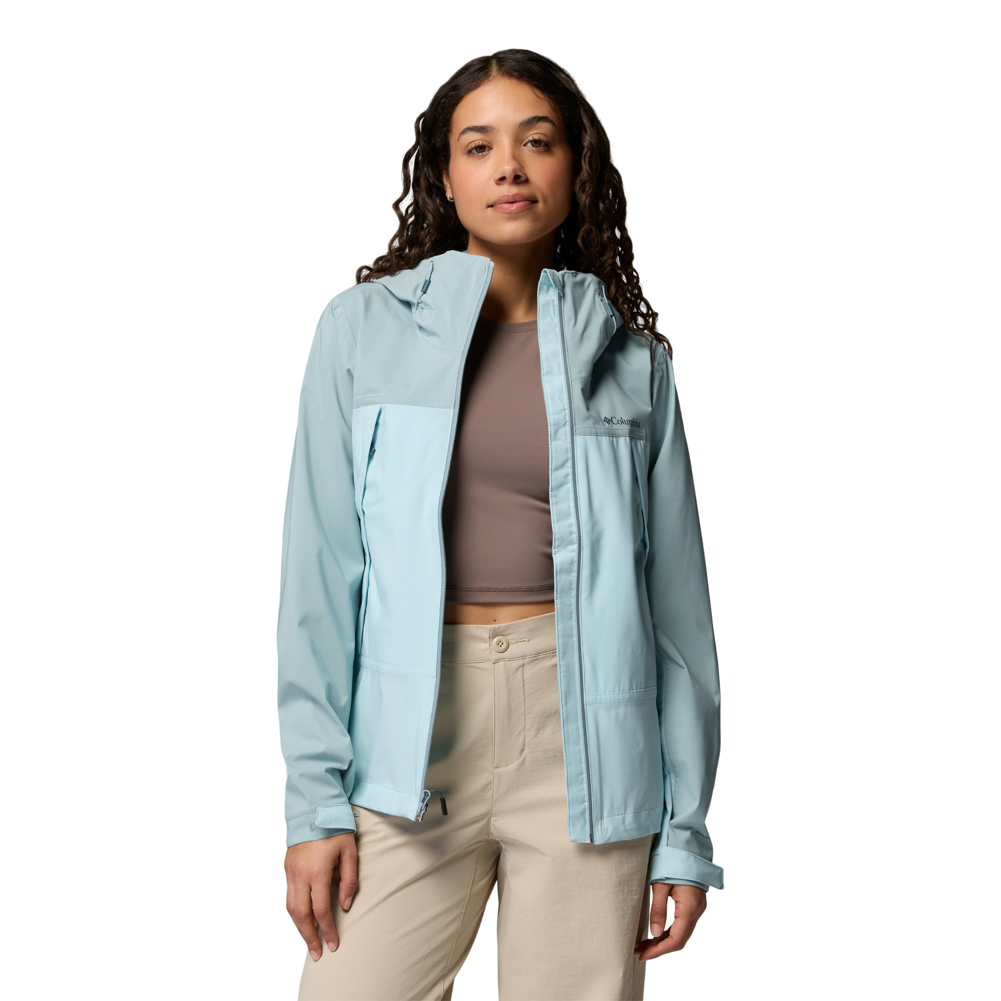 Columbia Women's Boulder Falls Waterproof Jacket (Marine Light/Crushed Blue)