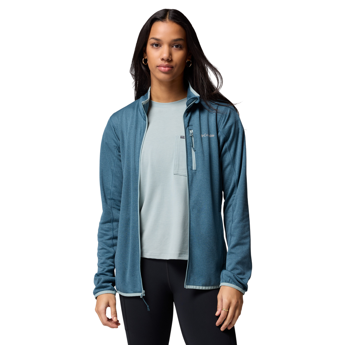 Columbia Women's Essential Hike Grid Full Zip Fleece (Everblue/Crushed Blue)