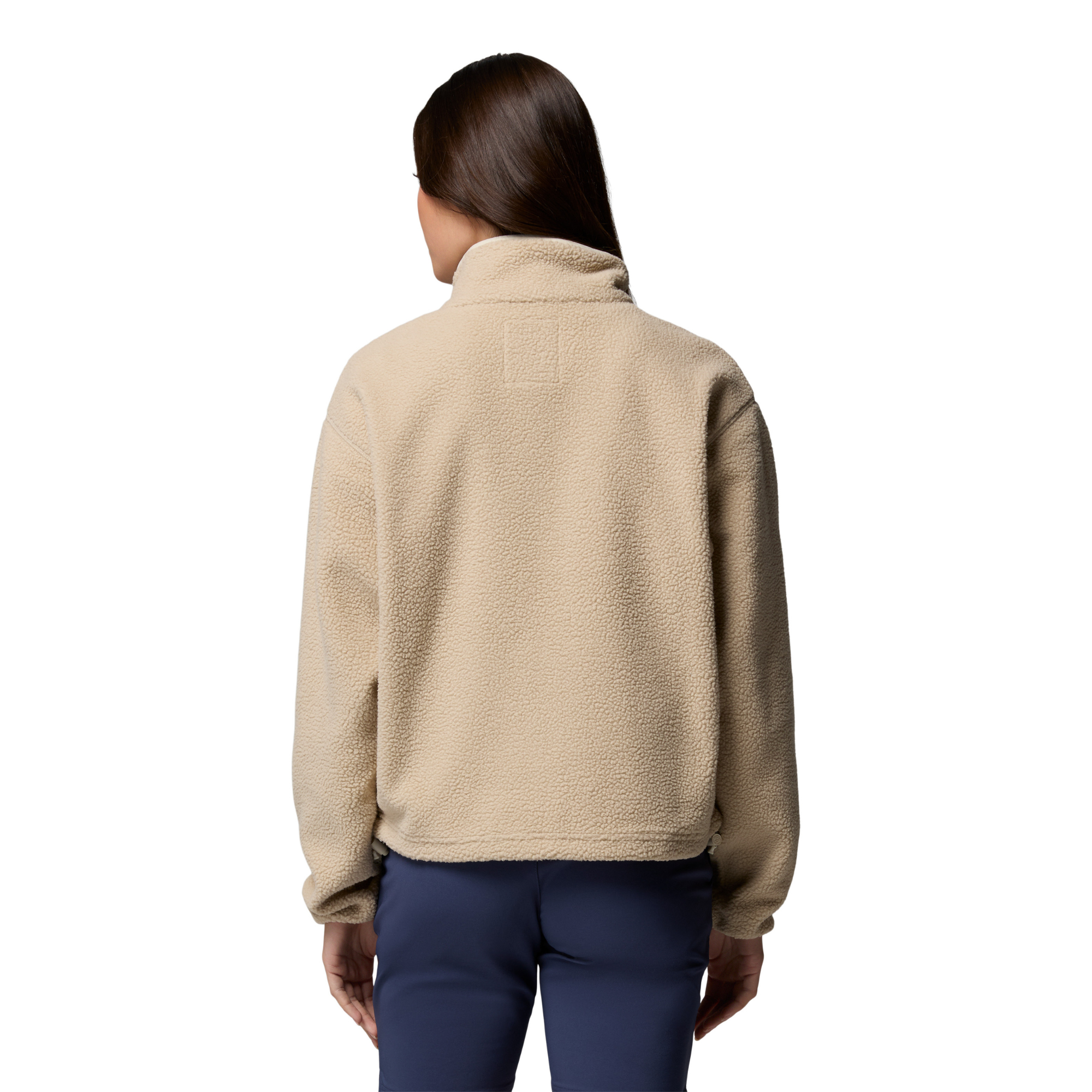 Columbia Women's Helvetia II Cropped Sherpa Half Snap Fleece (Ancient Fossil/Dark Stone/Chalk)