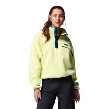 Load image into Gallery viewer, Columbia Women's Helvetia II Cropped Sherpa Half Snap Fleece (Citron Haze/Black/Compass Blue)