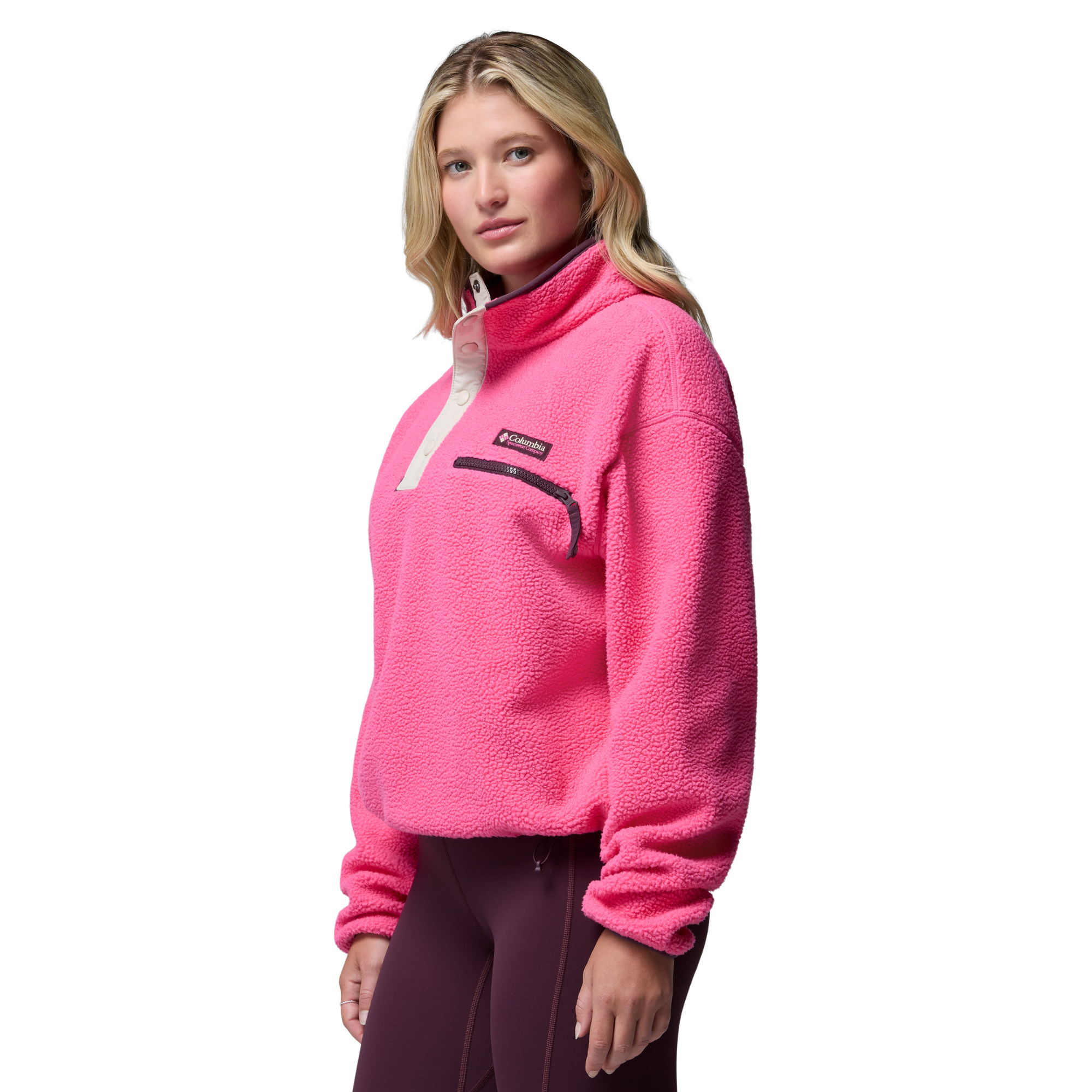 Columbia Women's Helvetia II Cropped Sherpa Half Snap Fleece Nico Dark Stone 657 2092231