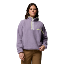 Load image into Gallery viewer, Columbia Women's Helvetia II Cropped Sherpa Half Snap Fleece (Shale Purple/Lavender Pearl/Citron Haze)
