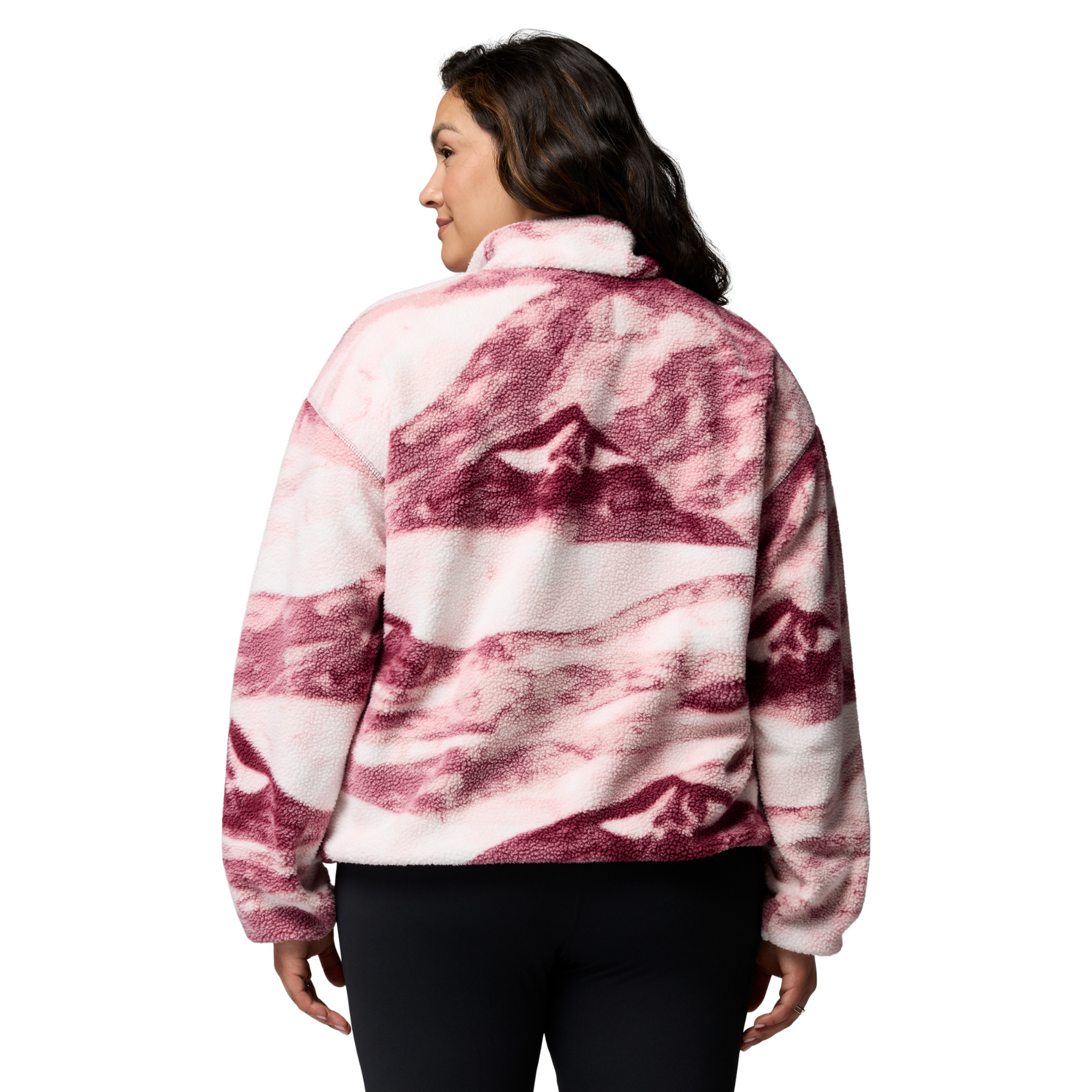 Columbia Women's Helvetia II Printed Cropped Half Snap Fleece Top Antique Mauve Summits 553 2098501
