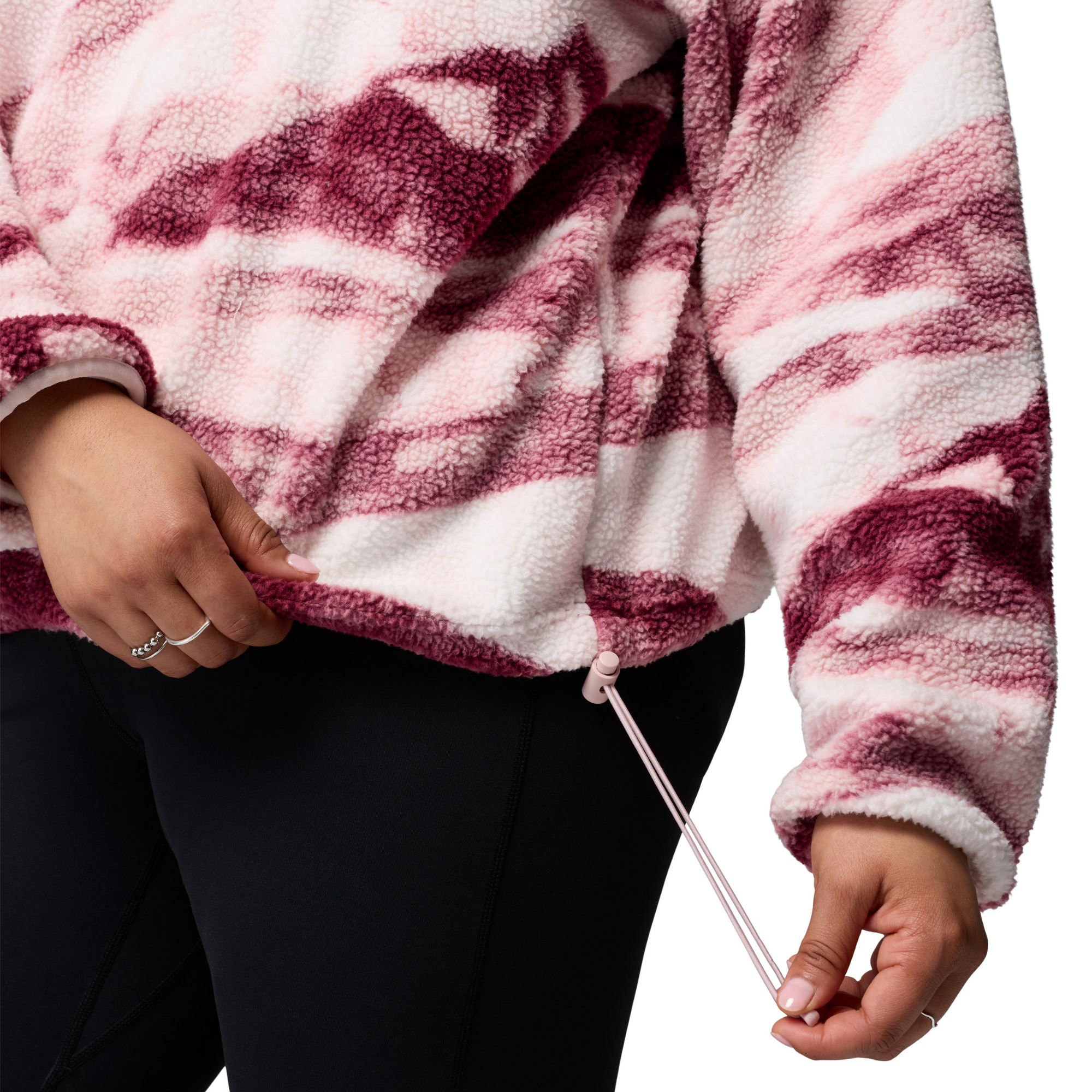 Columbia Women's Helvetia II Printed Cropped Half Snap Fleece Top Antique Mauve Summits 553 2098501