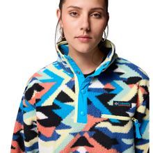 Load image into Gallery viewer, Columbia Women's Helvetia II Printed Cropped Half Snap Fleece Top (Compass Blue Reflections/Compass Blue)