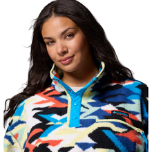 Load image into Gallery viewer, Columbia Women's Helvetia II Printed Cropped Half Snap Fleece Top (Compass Blue Reflections/Compass Blue)