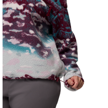Load image into Gallery viewer, Columbia Women's Helvetia II Printed Cropped Half Snap Fleece Top (Rich Wine Sisters/Rich Wine)