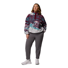 Load image into Gallery viewer, Columbia Women's Helvetia II Printed Cropped Half Snap Fleece Top (Rich Wine Sisters/Rich Wine)