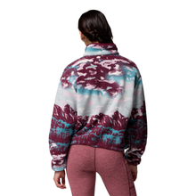 Load image into Gallery viewer, Columbia Women's Helvetia II Printed Cropped Half Snap Fleece Top (Rich Wine Sisters/Rich Wine)