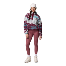 Load image into Gallery viewer, Columbia Women's Helvetia II Printed Cropped Half Snap Fleece Top (Rich Wine Sisters/Rich Wine)