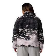 Load image into Gallery viewer, Columbia Women's Helvetia II Printed Cropped Half Snap Fleece Top (Shale Purple Sisters/Shale Purple)