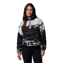 Load image into Gallery viewer, Columbia Women's Helvetia II Printed Cropped Half Snap Fleece Top (Shale Purple Sisters/Shale Purple)