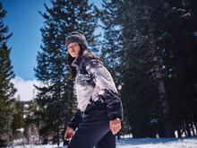 Load image into Gallery viewer, Columbia Women's Helvetia II Printed Cropped Half Snap Fleece Top (Shale Purple Sisters/Shale Purple)