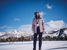 Load image into Gallery viewer, Columbia Women's Helvetia II Printed Cropped Half Snap Fleece Top (Shale Purple Sisters/Shale Purple)