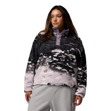 Load image into Gallery viewer, Columbia Women's Helvetia II Printed Cropped Half Snap Fleece Top (Shale Purple Sisters/Shale Purple)