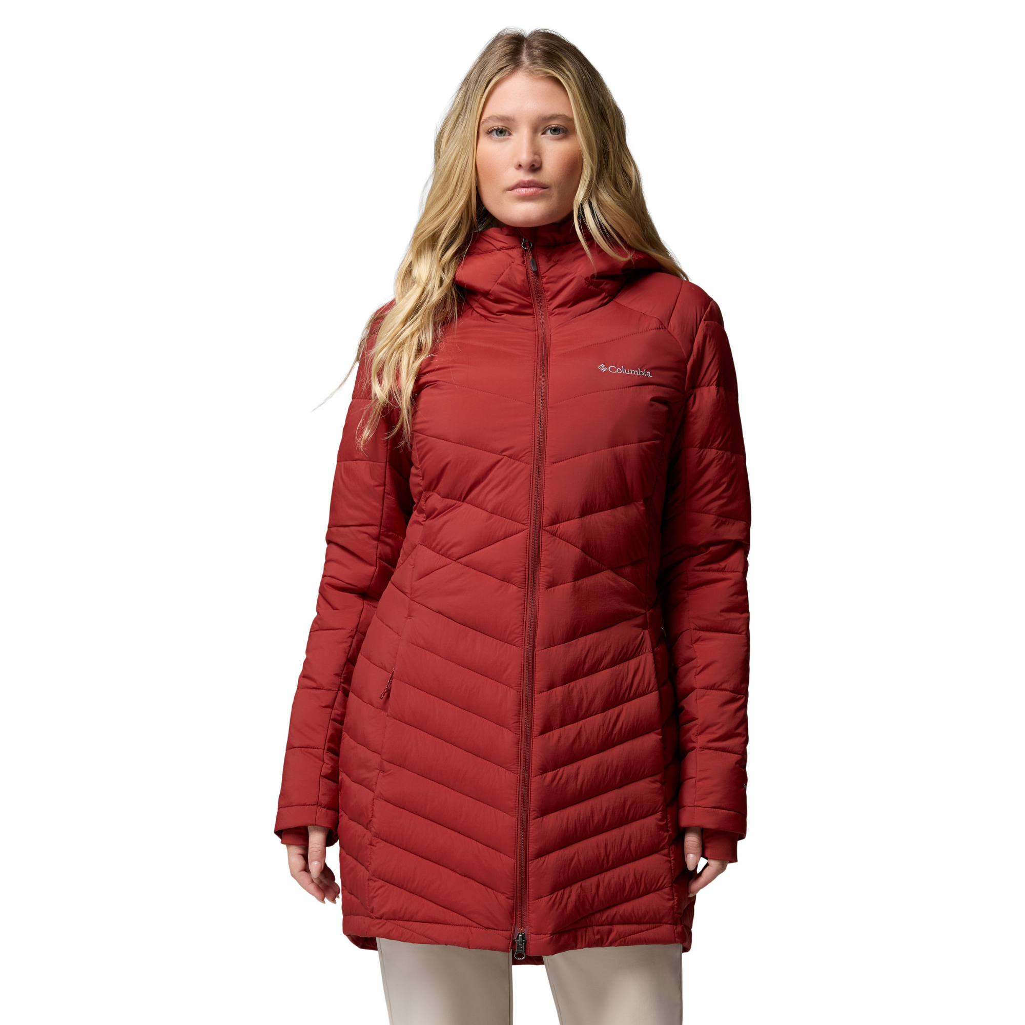Columbia Women's Joy Peak II Mid Length Insulated Parka Jacket Red Oxide 632 2088641