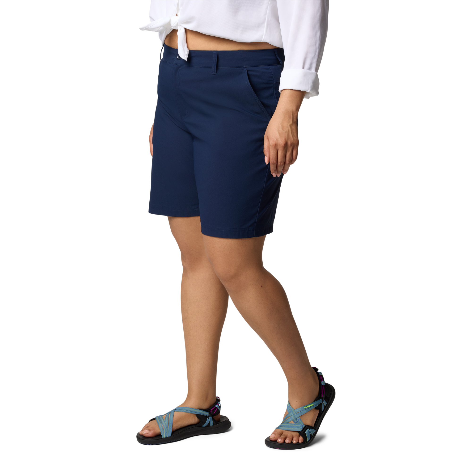 Columbia Women's Leslie Falls II Long Shorts (9in)(Collegiate Navy)