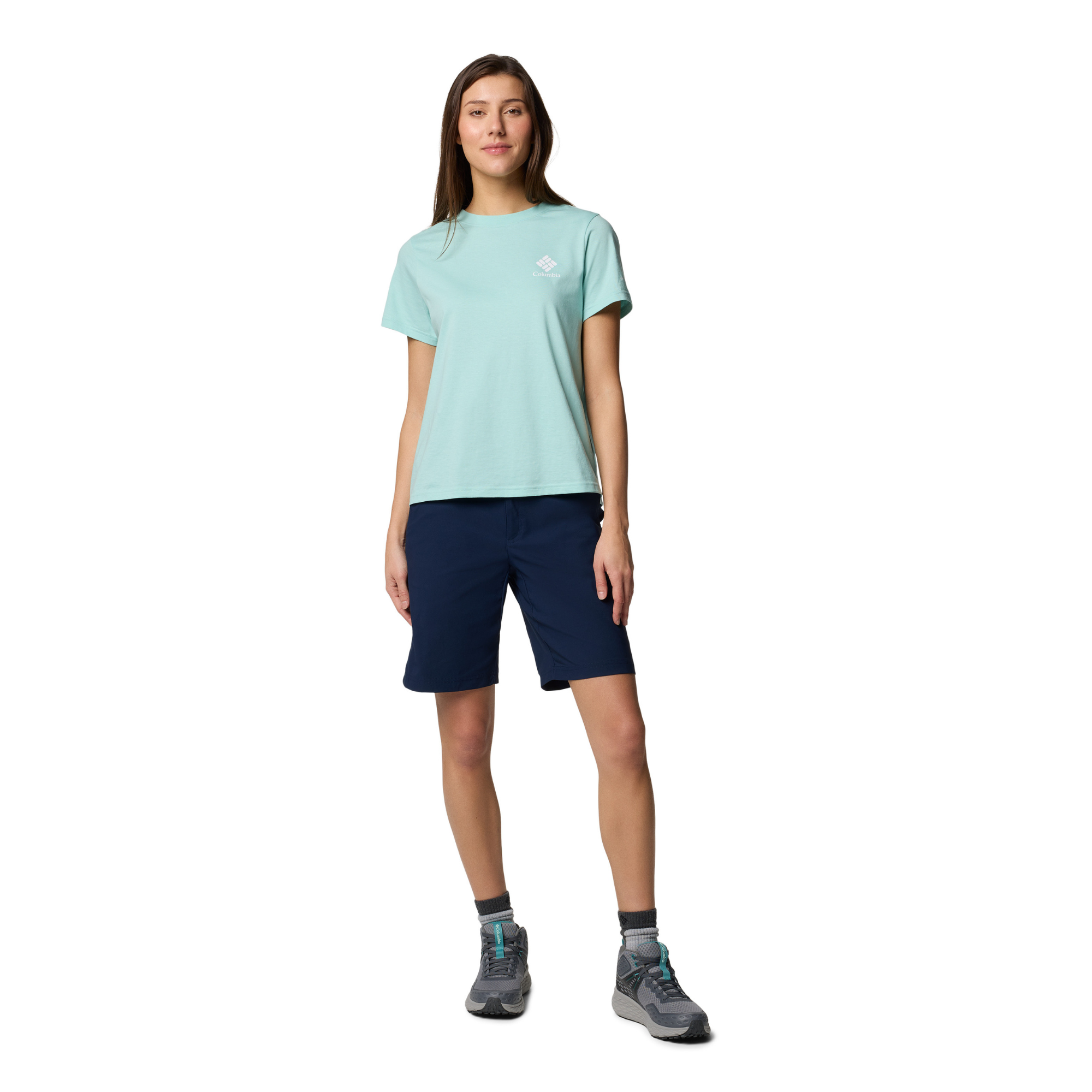Columbia Women's Leslie Falls II Long Shorts (9in)(Collegiate Navy)