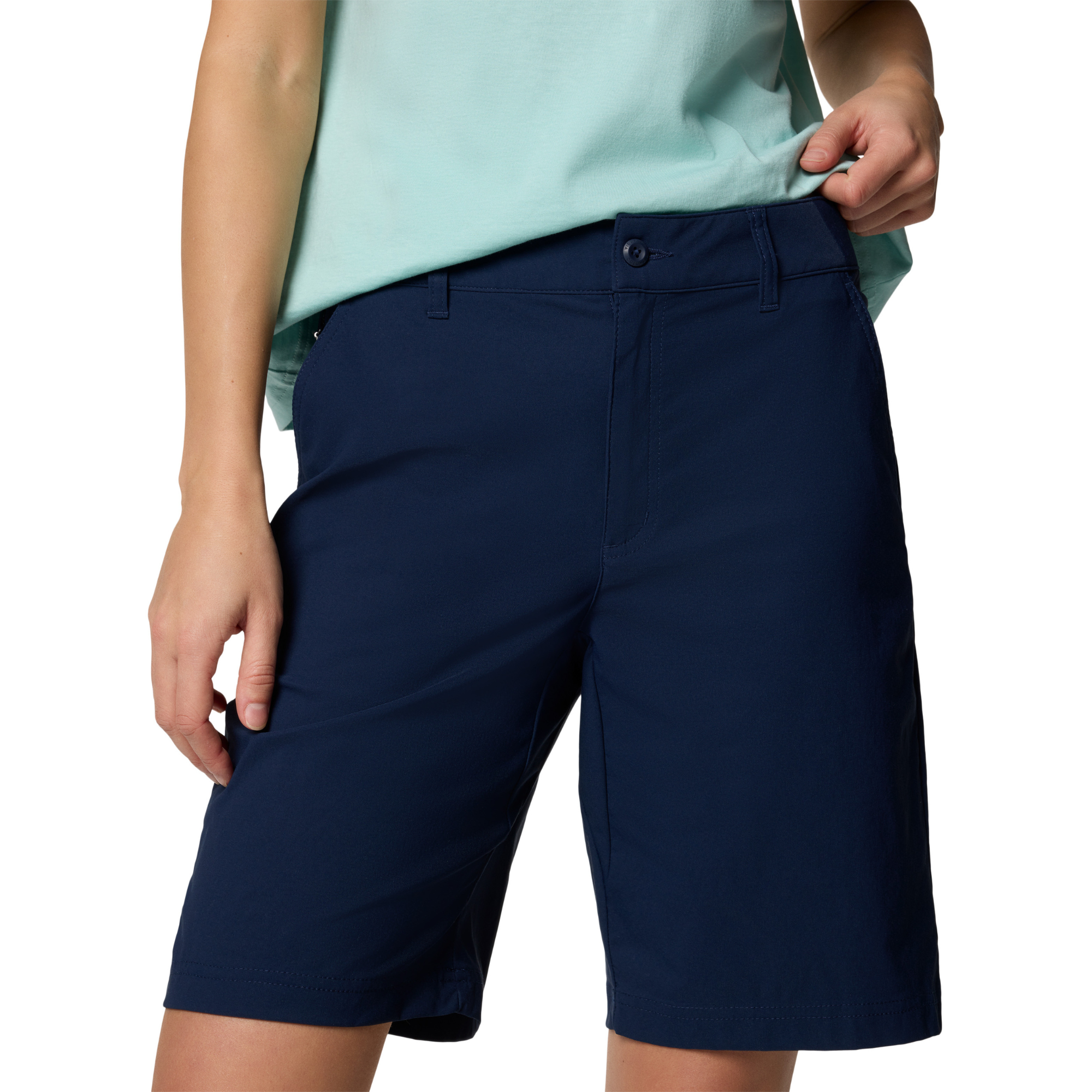 Columbia Women's Leslie Falls II Long Shorts (9in)(Collegiate Navy)