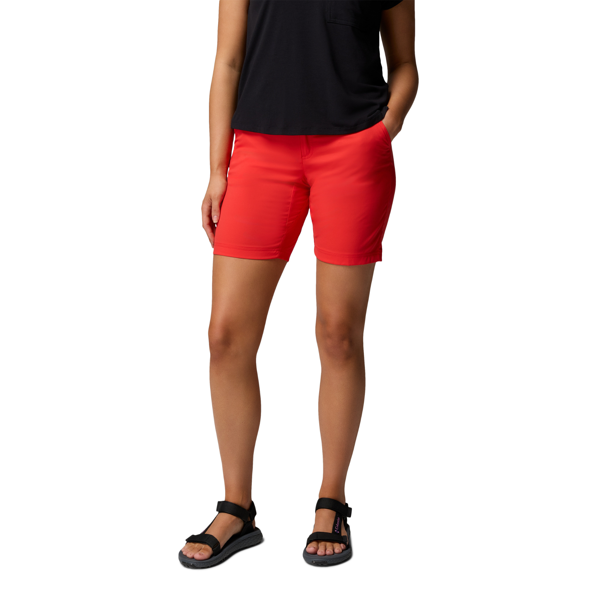 Columbia Women's Leslie Falls II Long Shorts (Poppy Red)(9in)