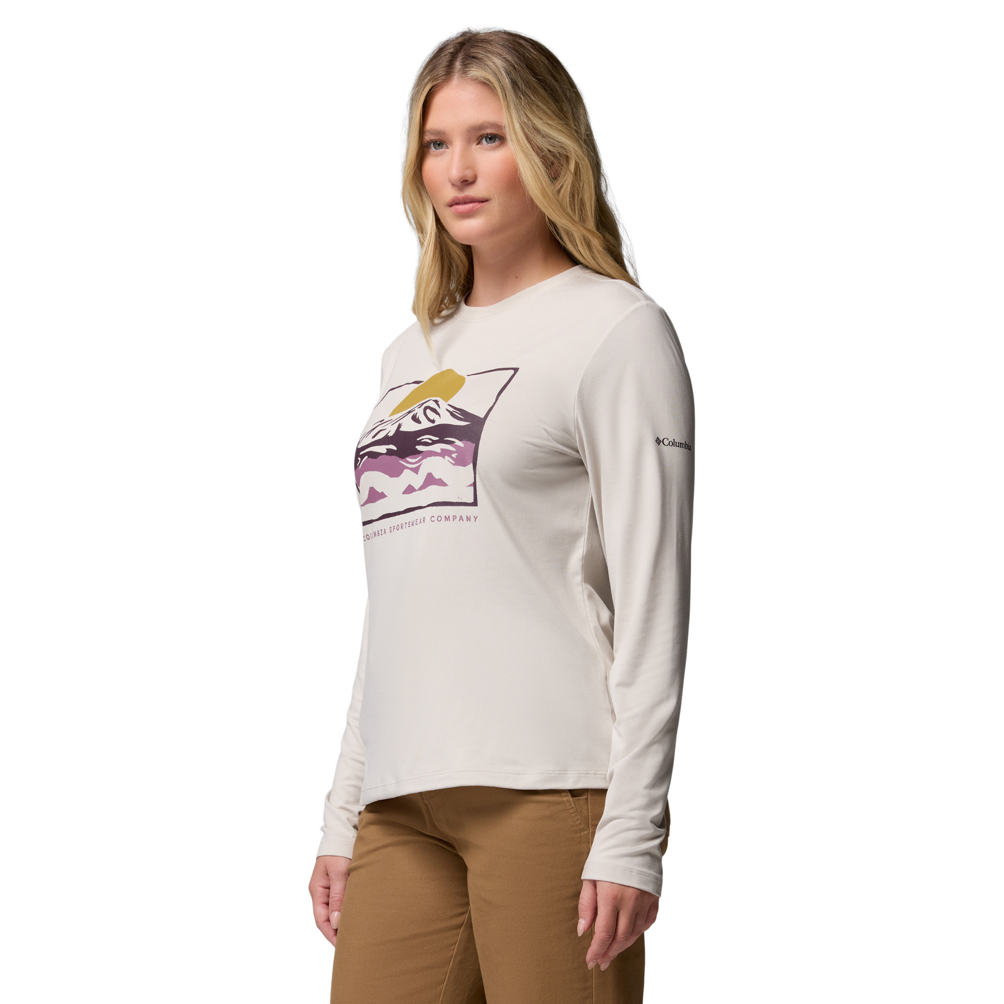 Columbia Women's Parsons Point Long Sleeve Graphic Tee Dark Stone Heather All Terrain 278 2172711