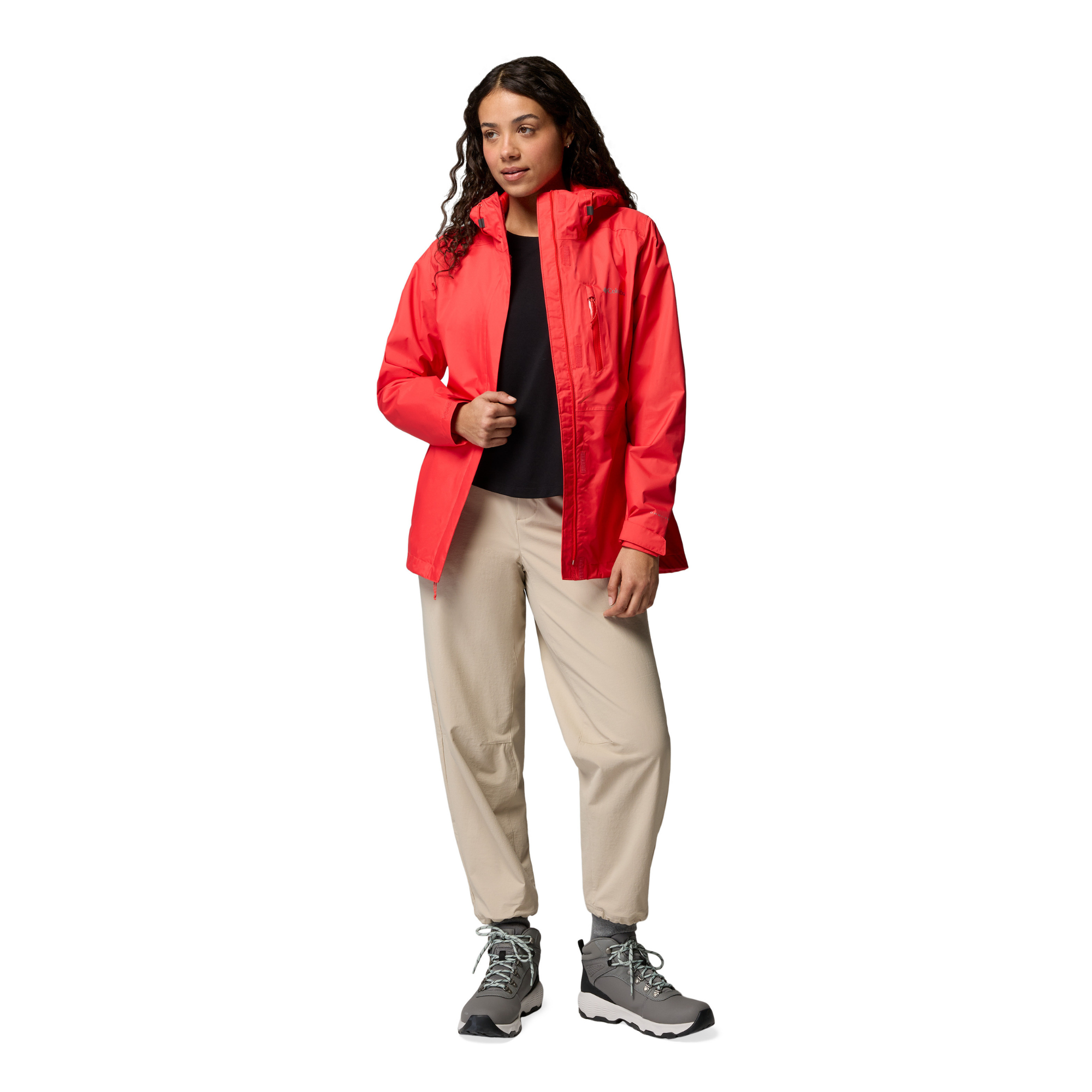 Columbia Women's Pouring Adventure III Waterproof Jacket (Poppy Red)