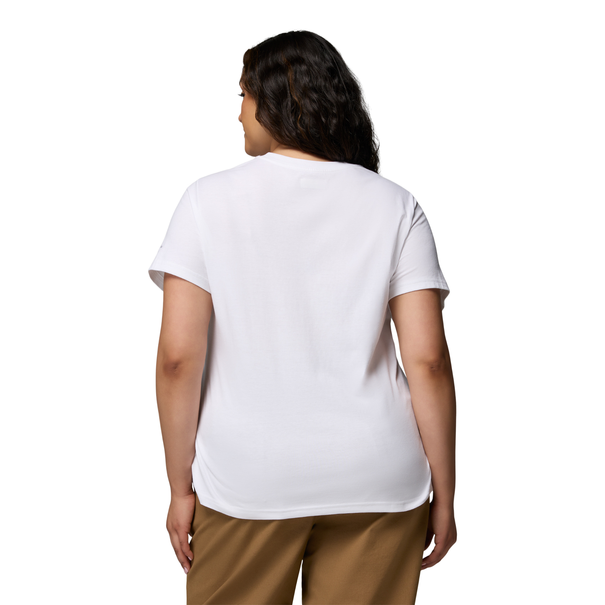 Columbia Women's Rolling Bend 100% Organic Cotton Seasonal Graphic Tee White Hike Happy 100 2172701