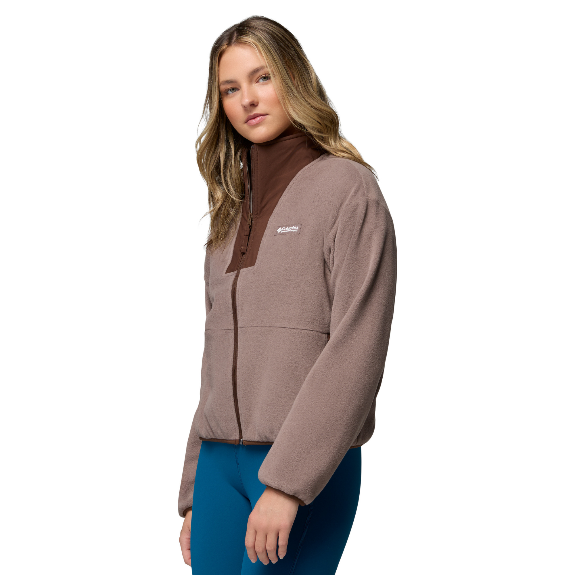 Columbia Women's Sequoia Grove II Full Zip Fleece Jacket Iron Tobacco 254 2173801